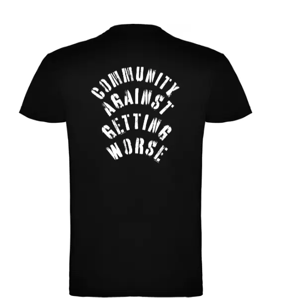 camiseta community against getting worse negra
